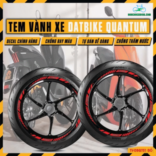 Tem Dán Vành Xe QUANTUM Phản Quang | Decal Chống Nước Cắt Sẵn Dễ Dán Siêu Bền