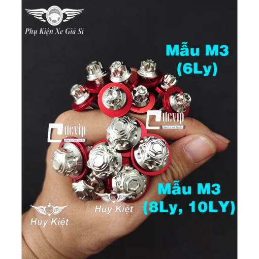 Ốc Salaya Inox 304 6Ly, 8Ly, 10Ly (M3) (THÁI) Tặng Kèm Lông Đền Nhôm Đỏ, Chiều Dài Đầy Đủ Các Size - Hình ảnh 2