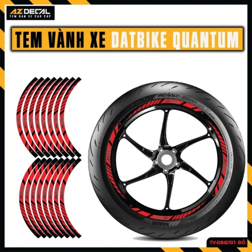 Tem Dán Vành Xe QUANTUM Phản Quang | Decal Chống Nước Cắt Sẵn Dễ Dán Siêu Bền - Hình ảnh 2