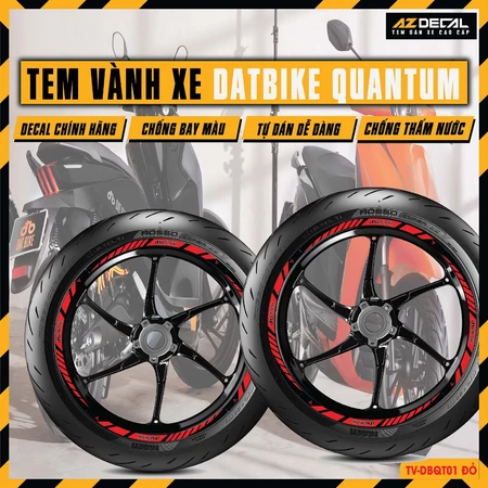 Tem Dán Vành Xe QUANTUM Phản Quang | Decal Chống Nước Cắt Sẵn Dễ Dán Siêu Bền