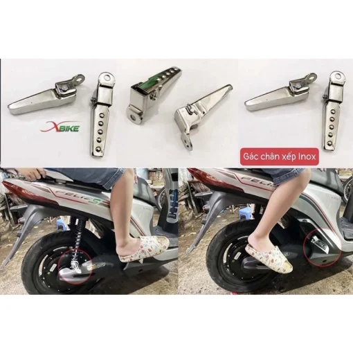 Gác Chân Xếp Phụ Gắn Phuộc Sau Cho Quantum và mọi dòng xe - Hình ảnh 2