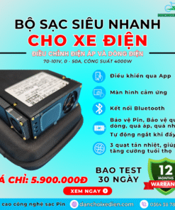 Bộ sạc siêu nhanh thế hệ mới 4000W điều chỉnh dòng 50A và áp 70V -101V