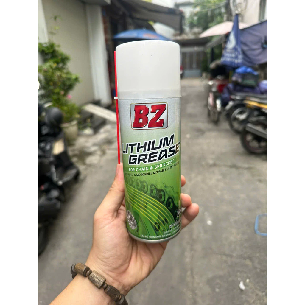 Dưỡng sên BZ Mỡ Bò Xanh Lithium 450ml chống văng - cao cấp.