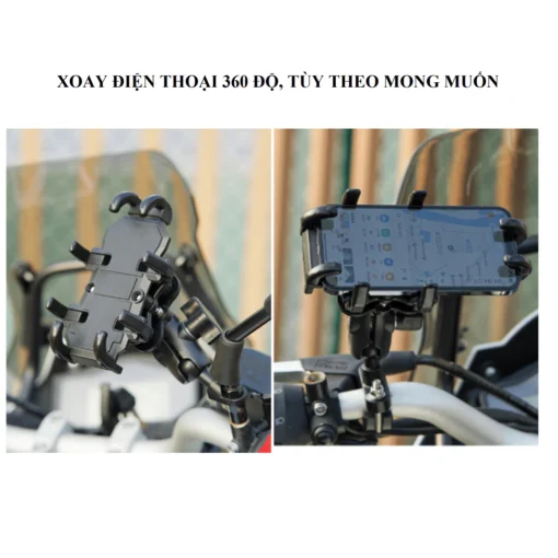Kẹp điện thoại, Giá đỡ gắn điện thoại chống sốc gắn chân gương hoặc ghi đông. - Hình ảnh 6
