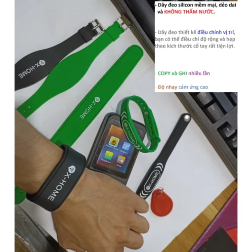 Vòng Đeo Tay RFID Silicon, Thẻ từ RFID 3.56Mhz Loại COPY nhiều lần cho Quantum. - Hình ảnh 4