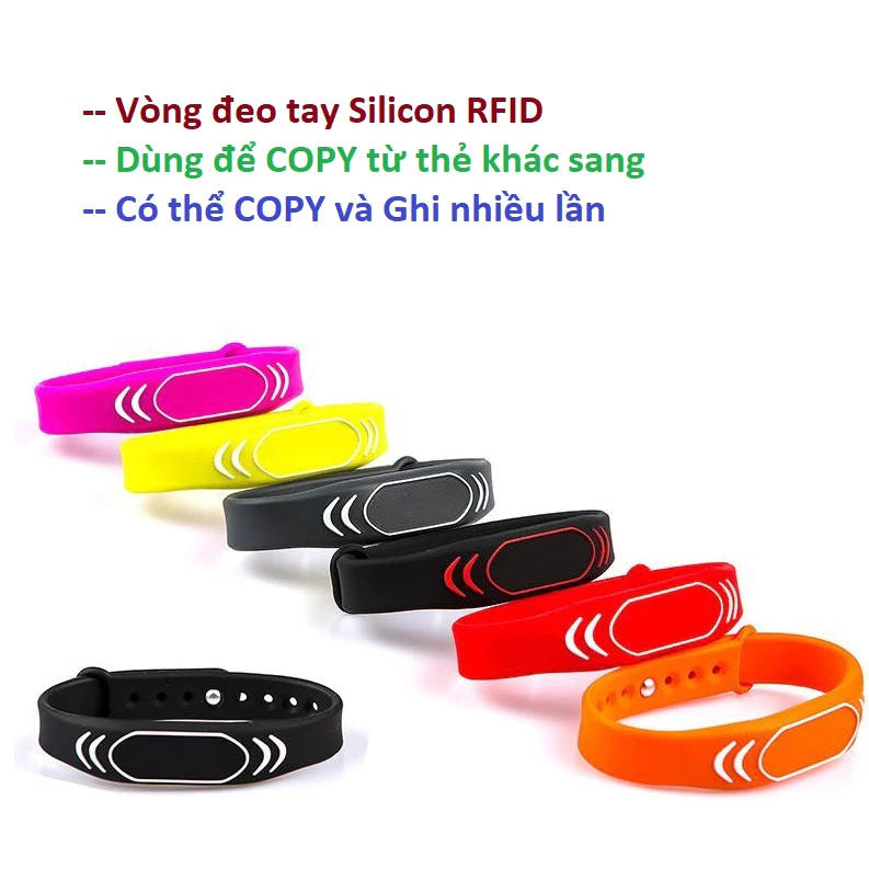 Vòng Đeo Tay RFID Silicon, Thẻ từ RFID 3.56Mhz Loại COPY nhiều lần cho Quantum.