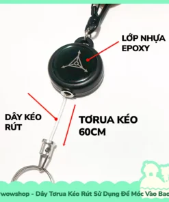 Móc Khoá Tơrua Dây Kéo Rút 60cm dùng để móc thẻ từ