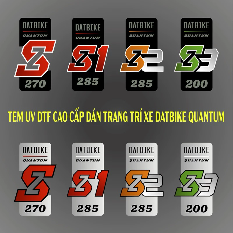 MẪU MỚI TEM XE DATBIKE QUANTUM in bằng công nghệ UV DTF