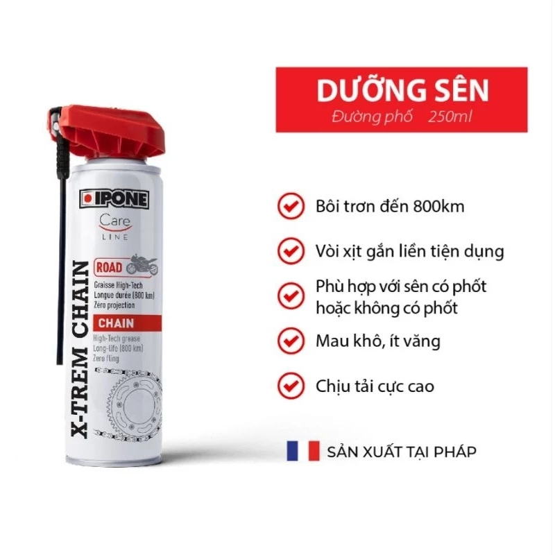 Dưỡng sên Ipone Extreme chain Road - 250ml