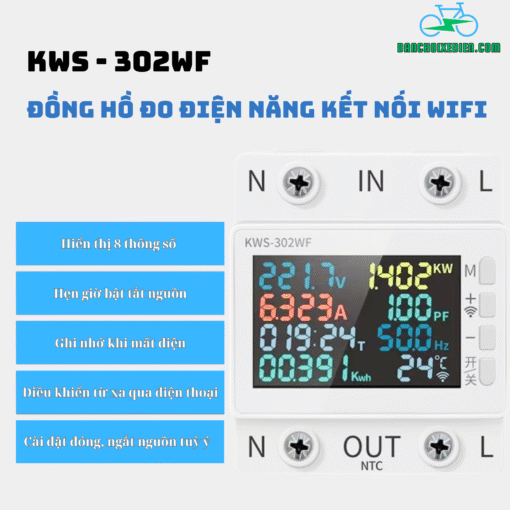 Đồng hồ đo điện năng WiFi KWS-302WF CHÍNH HÃNG có hẹn giờ, điều khiển từ xa - Ảnh 2