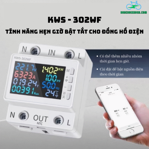 Đồng hồ đo điện năng WiFi KWS-302WF CHÍNH HÃNG có hẹn giờ, điều khiển từ xa