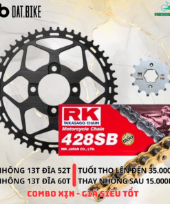 Combo Nhông Sên Đĩa Quantum (S0-S3) | Đĩa Nhôm CNC - Sên 428SB Gold