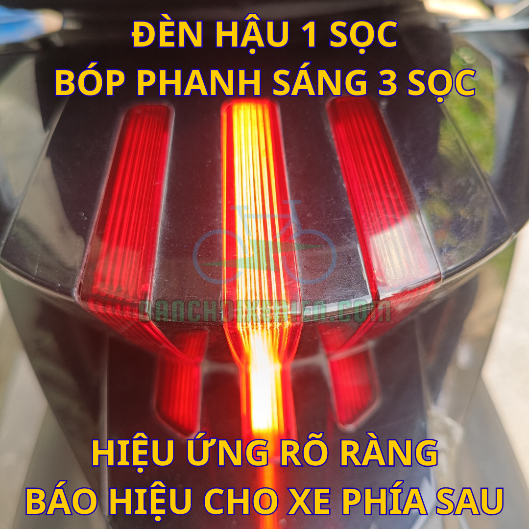 Đèn Hậu 1 Sọc Cho Dat Bike Quantum Series S – Bóp Phanh Sáng 3 Sọc